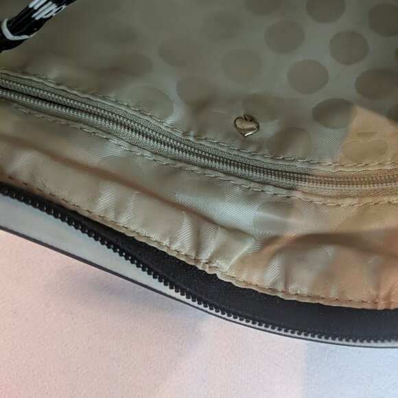 Kate Spade Flatiron Cammy Striped Nylon Shoulder Bag Purse Black White Crossbody - Picture 11 of 16